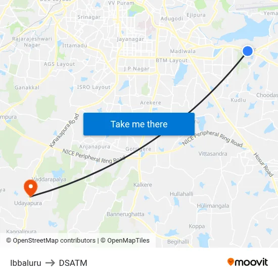 Ibbaluru to DSATM map