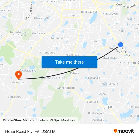 Hosa Road Fly to DSATM map