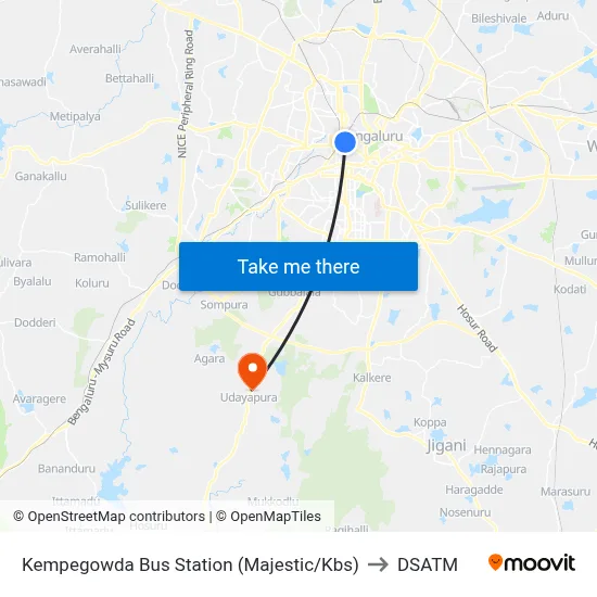 Kempegowda Bus Station (Majestic/Kbs) to DSATM map