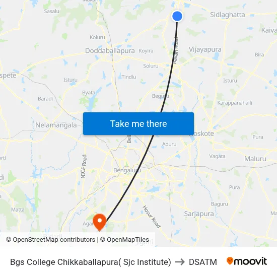 Bgs College Chikkaballapura( Sjc Institute) to DSATM map