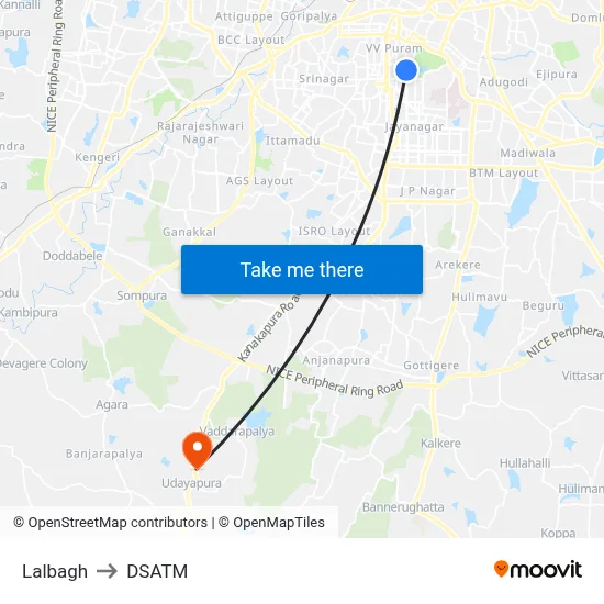 Lalbagh to DSATM map