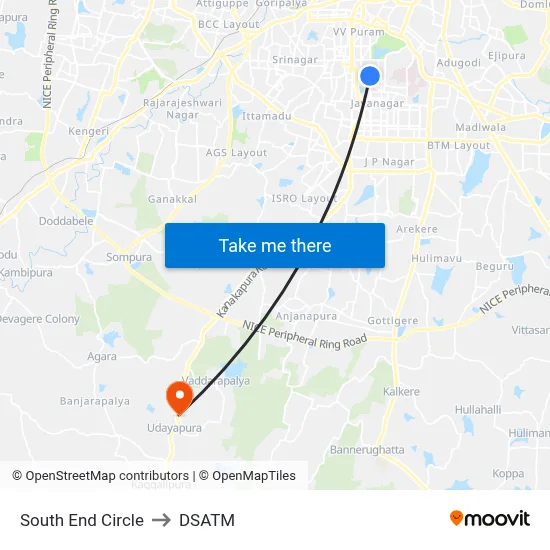 South End Circle to DSATM map