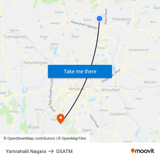 Yamrahalli Nagara to DSATM map