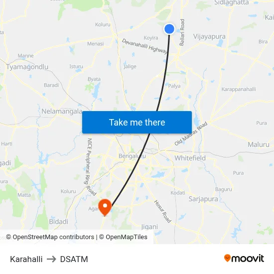 Karahalli to DSATM map