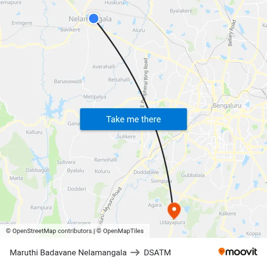 Maruthi Badavane Nelamangala to DSATM map