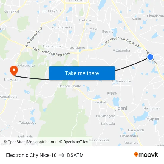 Electronic City Nice-10 to DSATM map