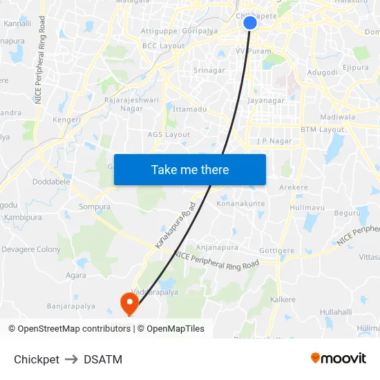 Chickpet to DSATM map