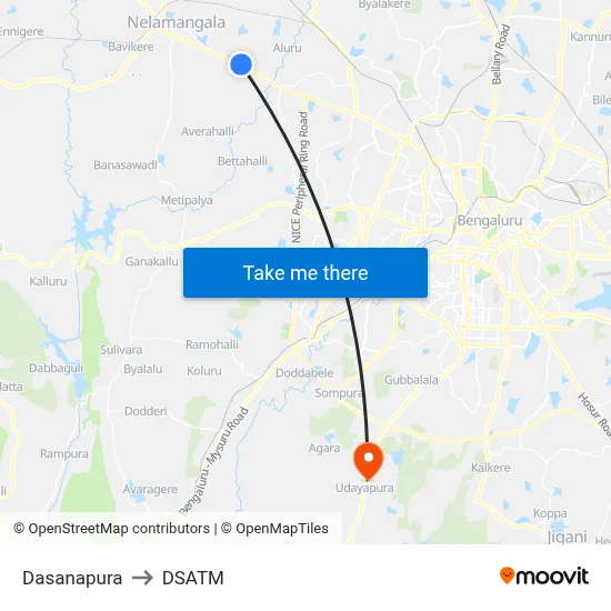 Dasanapura to DSATM map
