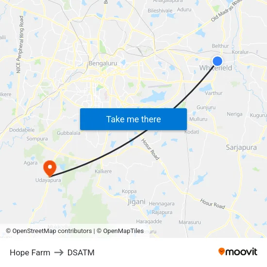 Hope Farm to DSATM map