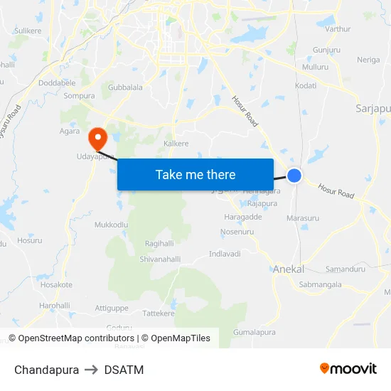Chandapura to DSATM map