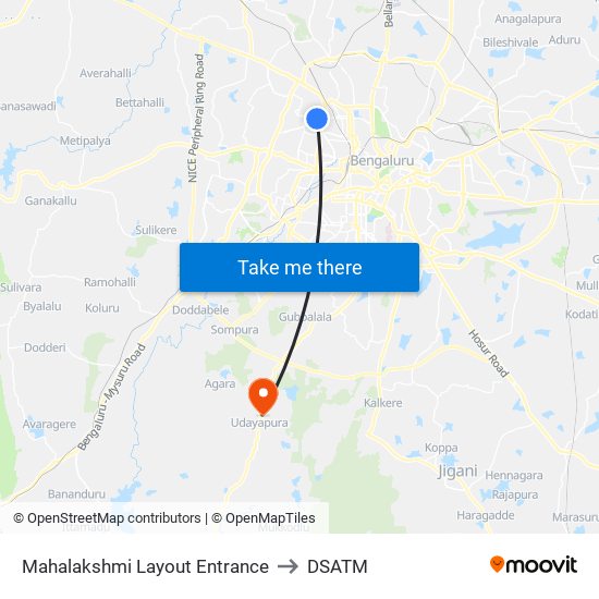 Mahalakshmi Layout Entrance to DSATM map