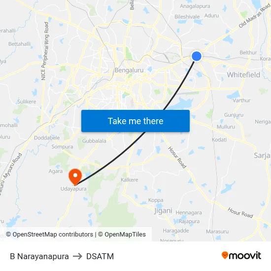 B Narayanapura to DSATM map