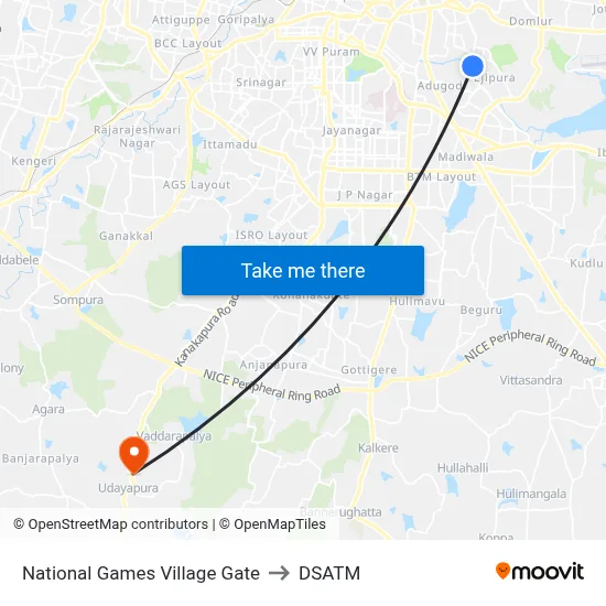 National Games Village Gate to DSATM map