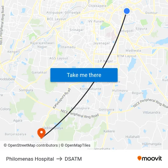 Philomenas Hospital to DSATM map