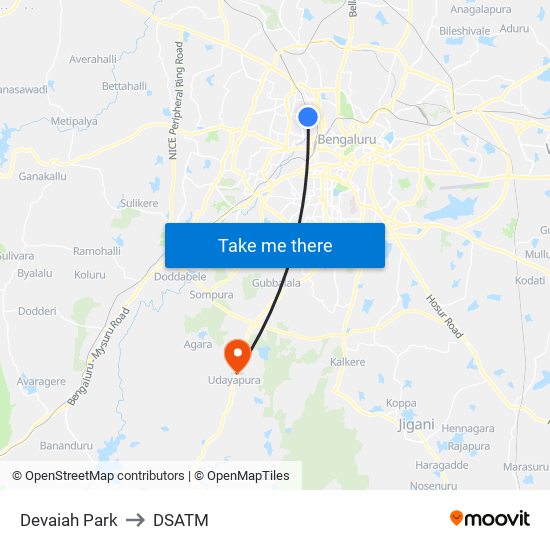 Devaiah Park to DSATM map