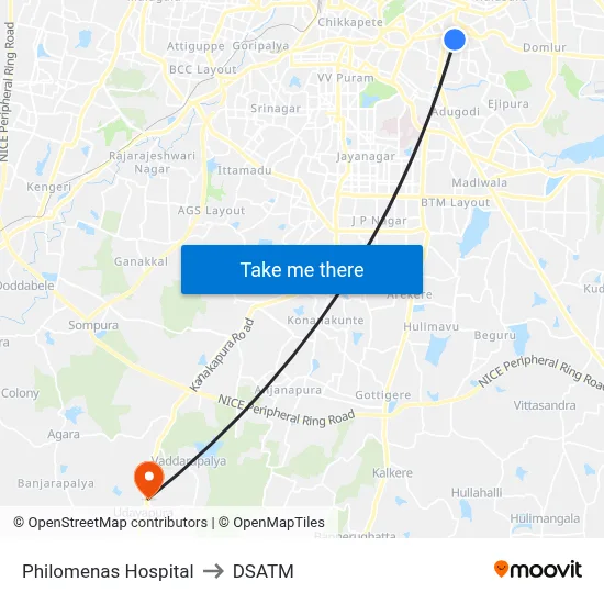 Philomenas Hospital to DSATM map