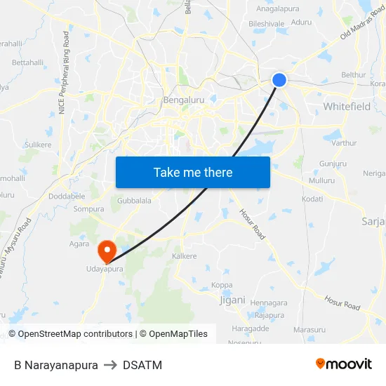 B Narayanapura to DSATM map