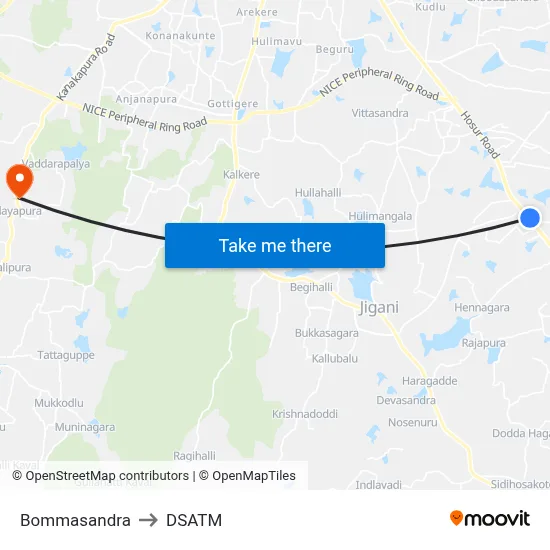 Bommasandra to DSATM map