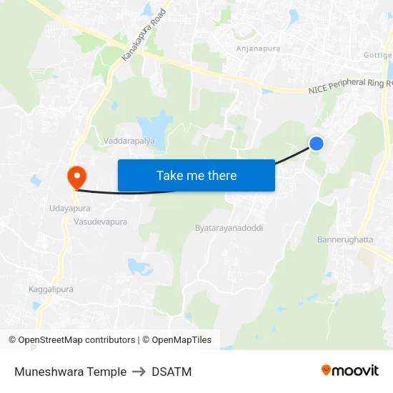 Muneshwara Temple to DSATM map