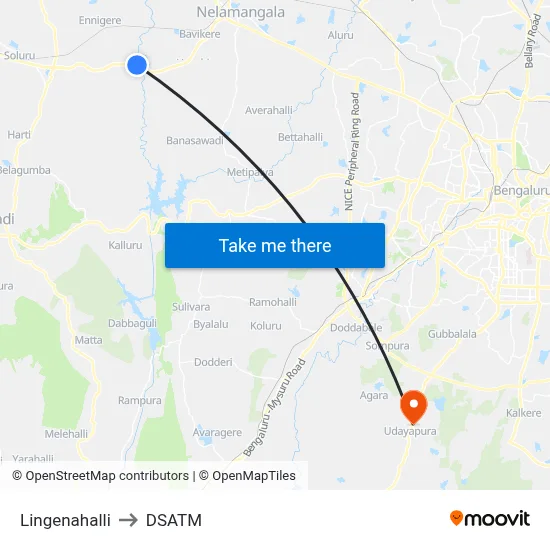 Lingenahalli to DSATM map