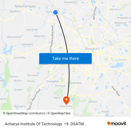 Acharya Institute Of Technology to DSATM map