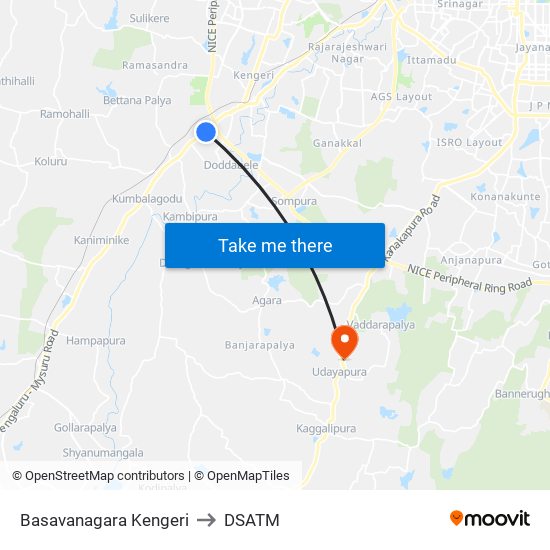 Basavanagara Kengeri to DSATM map