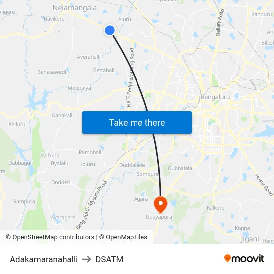 Adakamaranahalli to DSATM map