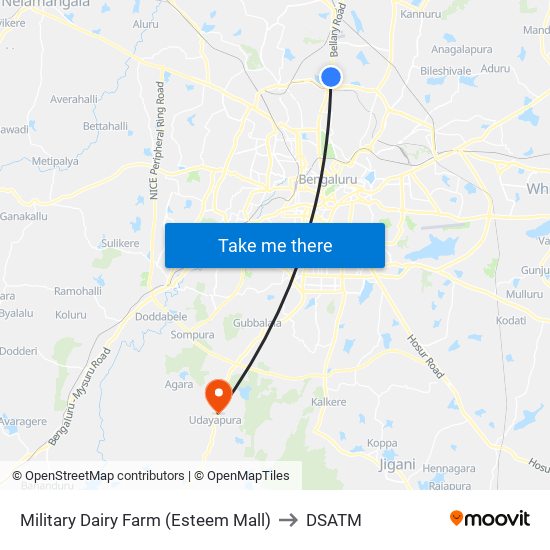 Military Dairy Farm (Esteem Mall) to DSATM map