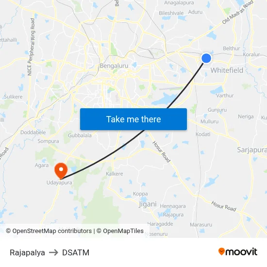 Rajapalya to DSATM map