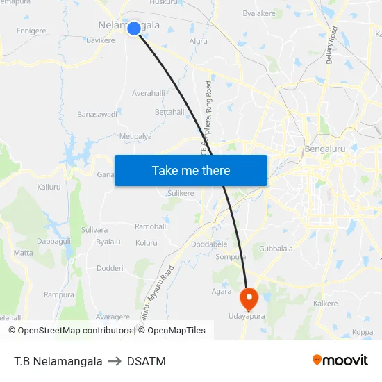 T.B Nelamangala to DSATM map