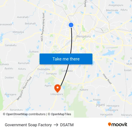Government Soap Factory to DSATM map