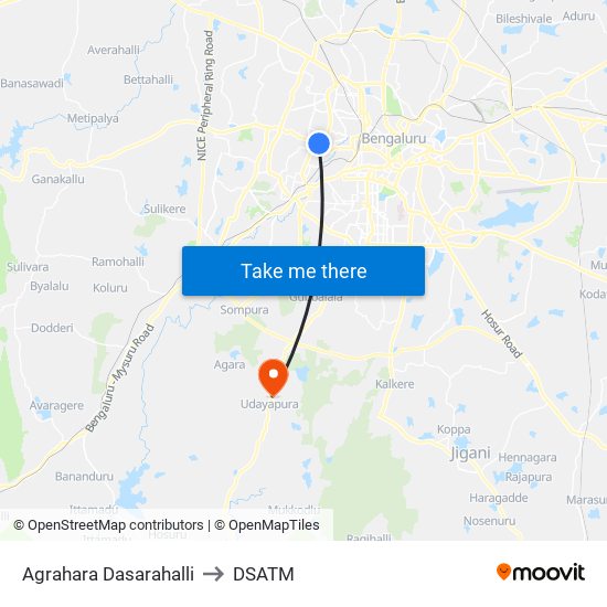 Agrahara Dasarahalli to DSATM map