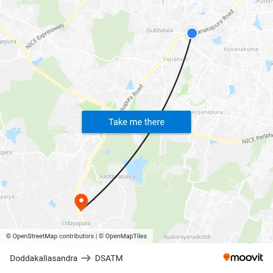 Doddakallasandra to DSATM map