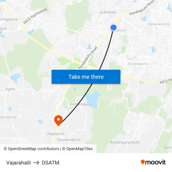 Vajarahalli to DSATM map
