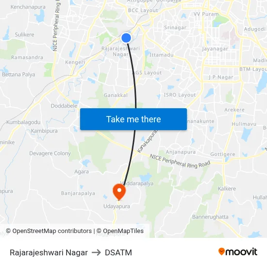 Rajarajeshwari Nagar to DSATM map