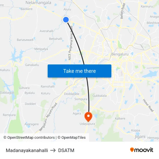 Madanayakanahalli to DSATM map