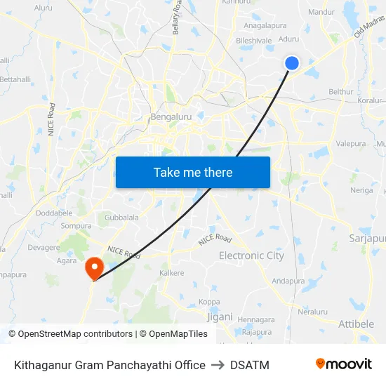 Kithaganur Gram Panchayathi Office to DSATM map