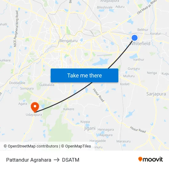 Pattandur Agrahara to DSATM map