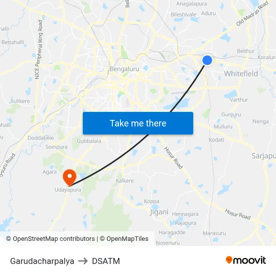 Garudacharpalya to DSATM map