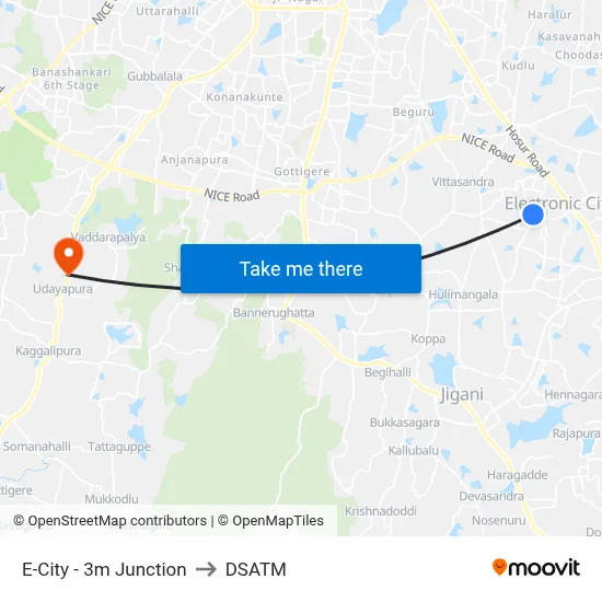 E-City - 3m Junction to DSATM map
