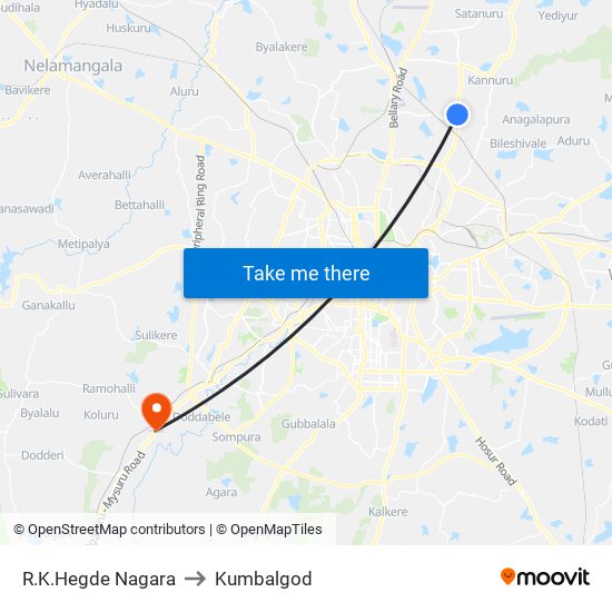 R.K.Hegde Nagara to Kumbalgod map