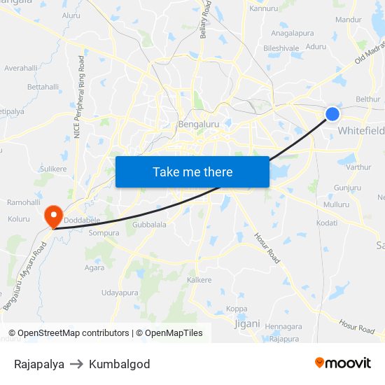 Rajapalya to Kumbalgod map