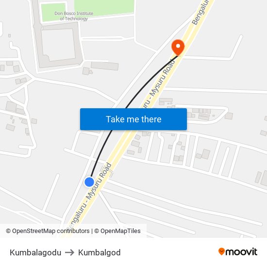 Kumbalagodu to Kumbalgod map