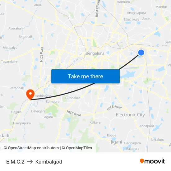 E.M.C.2 to Kumbalgod map