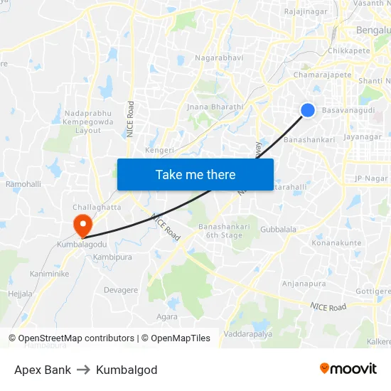 Apex Bank to Kumbalgod map