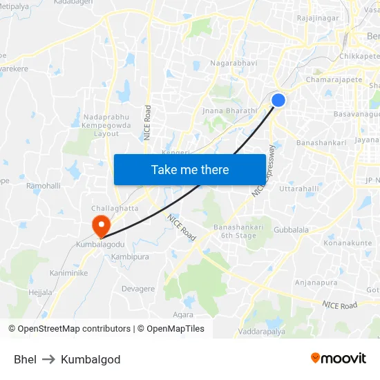 Bhel to Kumbalgod map