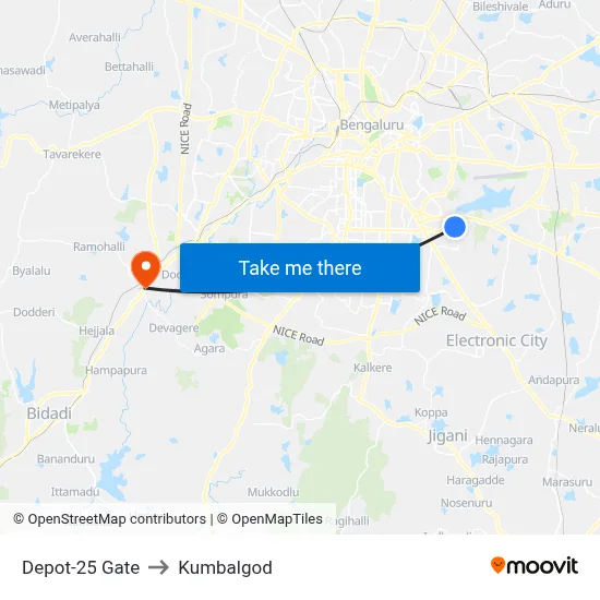 Depot-25 Gate to Kumbalgod map
