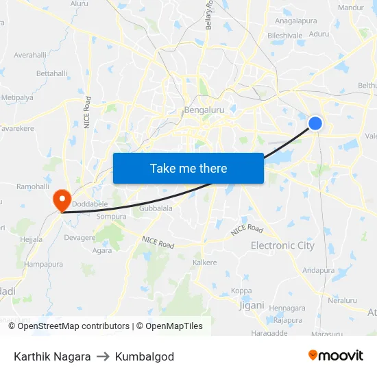 Karthik Nagara to Kumbalgod map