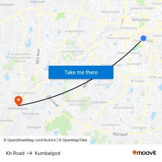 Kh Road to Kumbalgod map