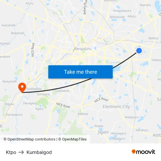 Ktpo to Kumbalgod map